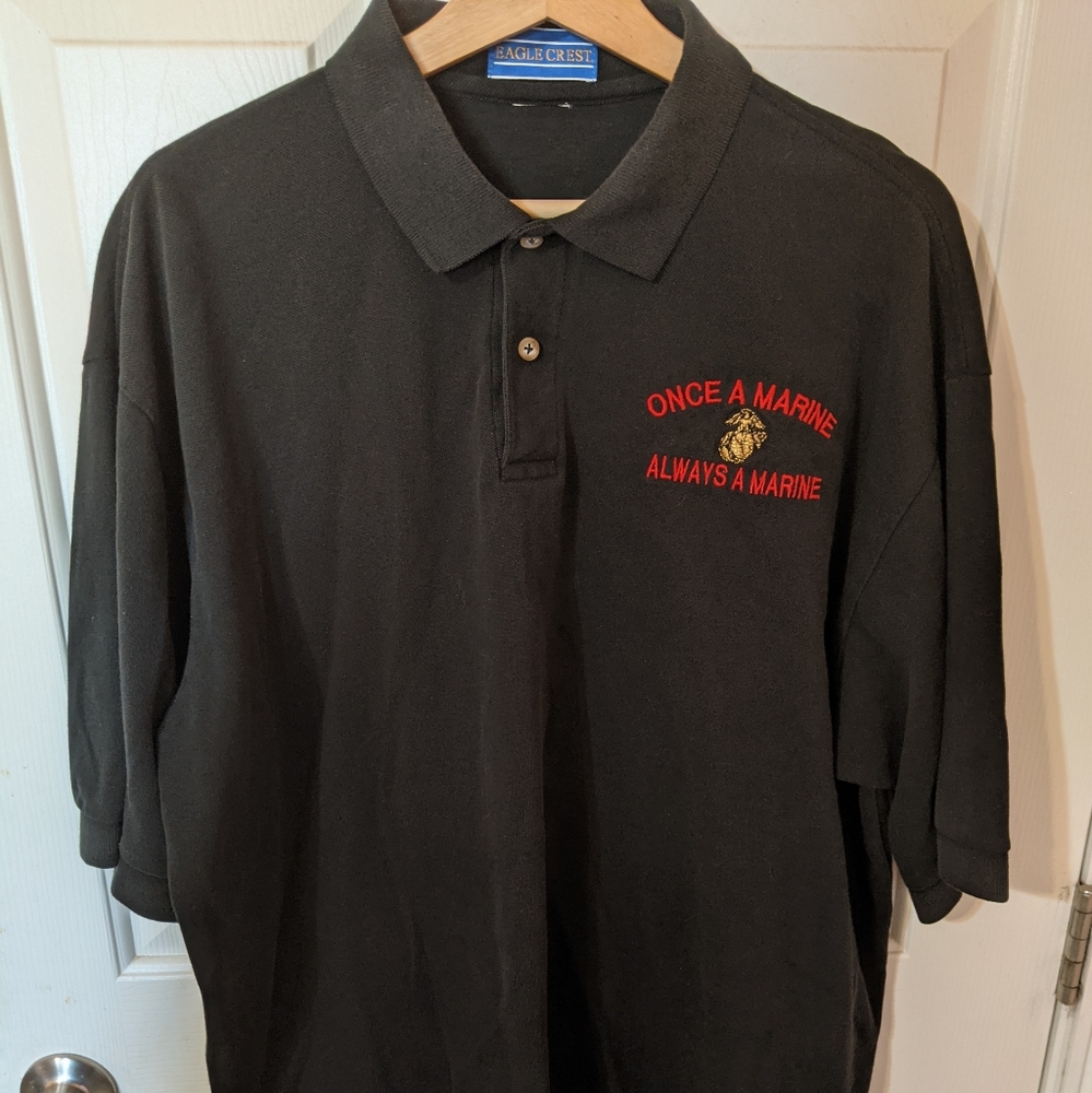 Once A Marine Always A Marine Polo Vintage Black